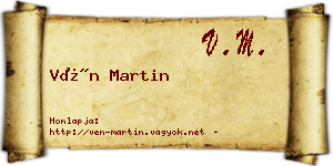 Vén Martin névjegykártya