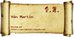 Vén Martin névjegykártya