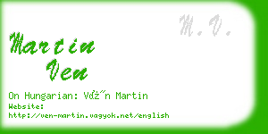 martin ven business card